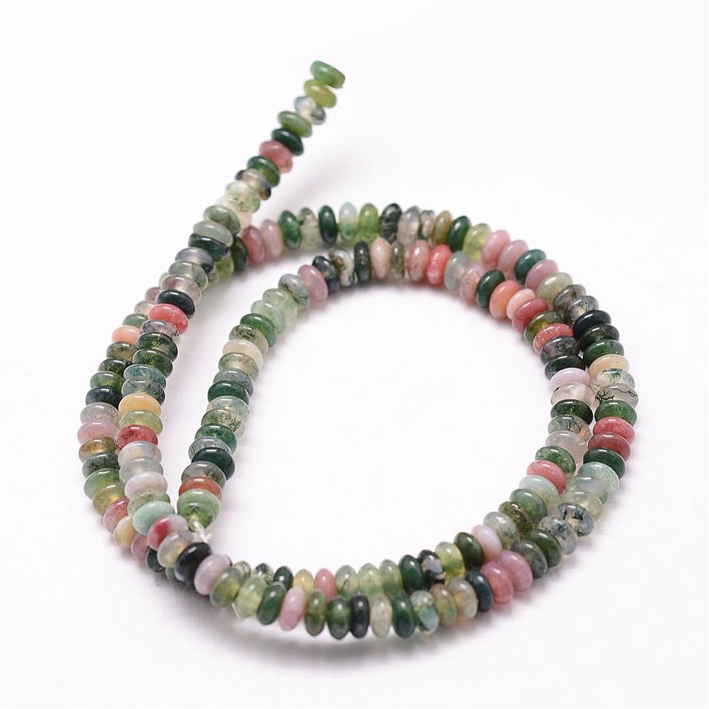 170+ Natural Indian Agate - 4mm x 2mm Gemstone Julz Beads 