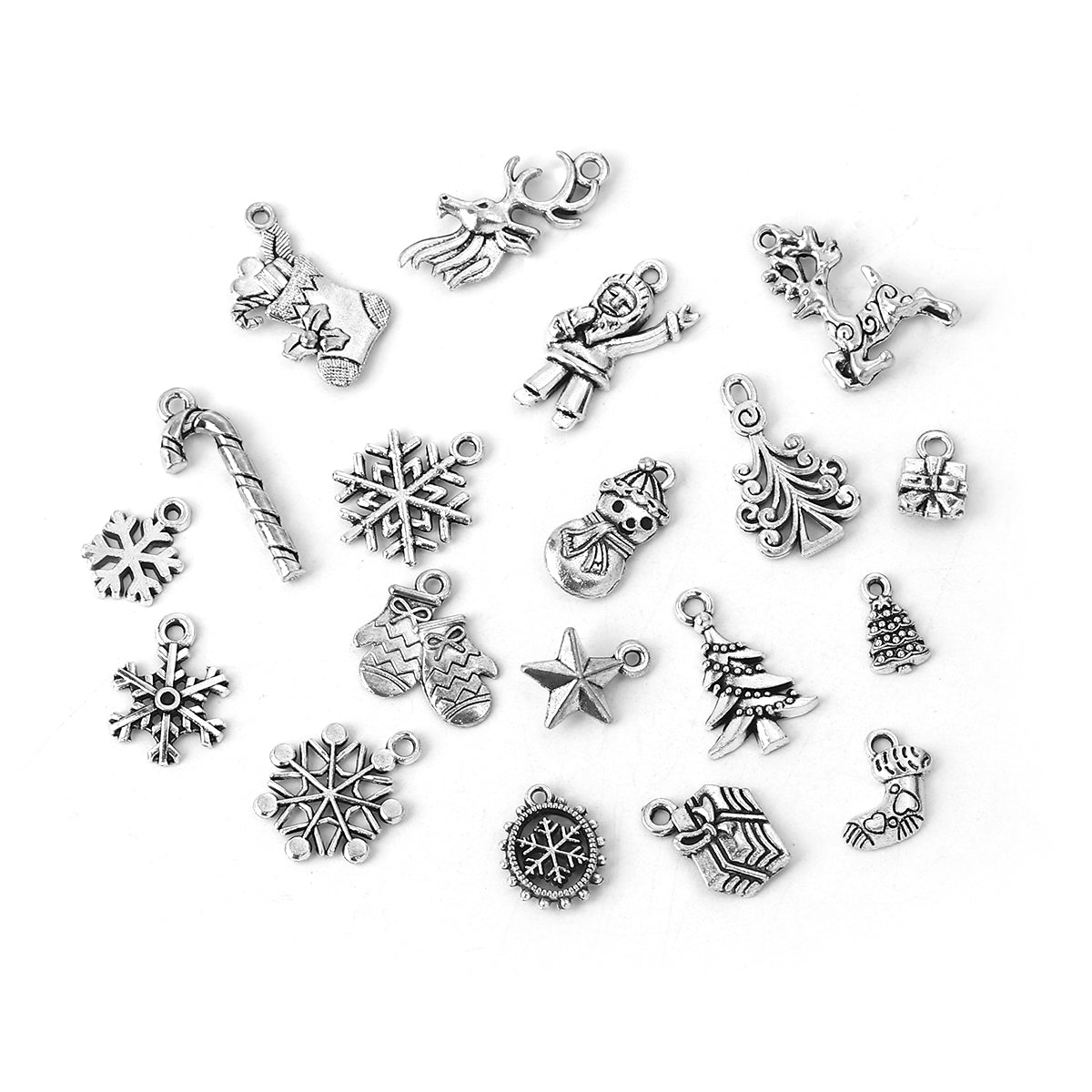 12pcs Silver Witchy Charm Set Wicca Charms Magic Charms Triple Goddess  Stainless Steel -  Norway