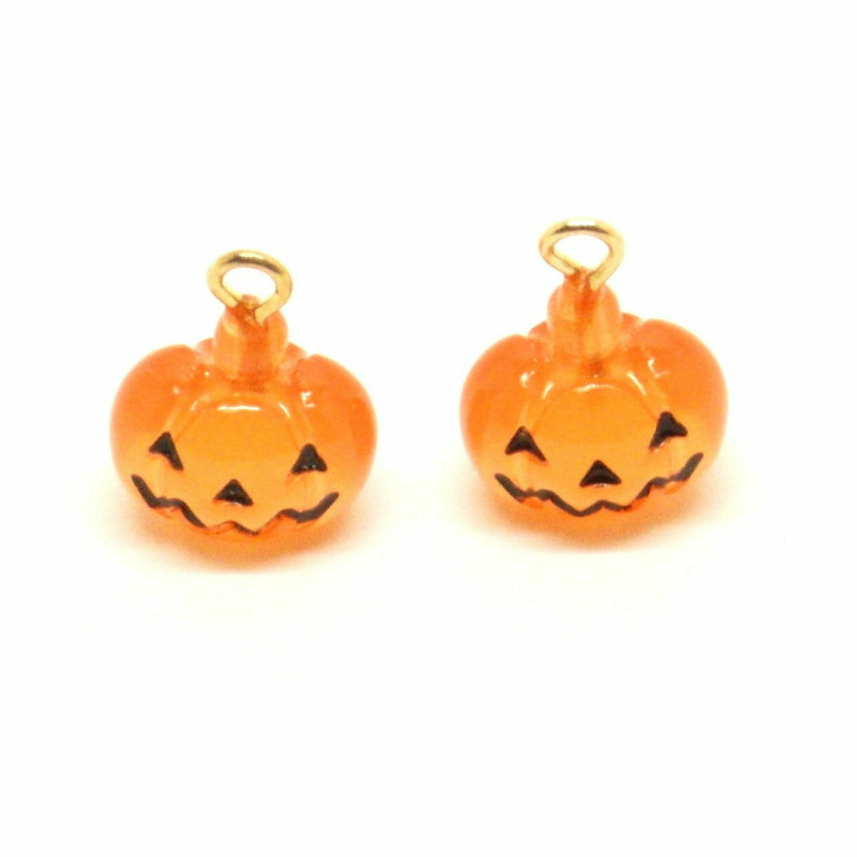 2 Resin Pumpkin 3D Charms - 15mm x 10mm Charms Julz Beads 
