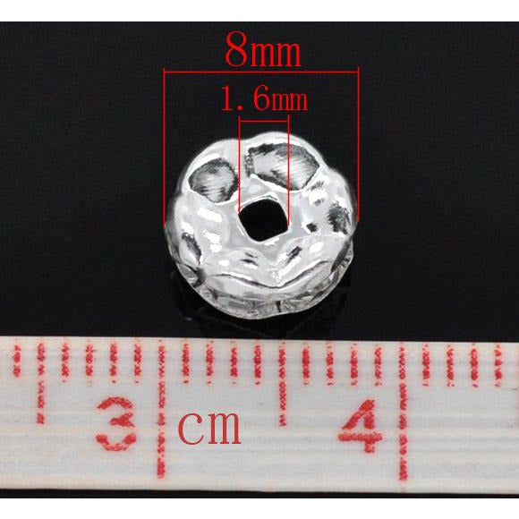 20 Clear Rhinestone Rondelle Spacer Beads - 8mm Crystal Julz Beads 