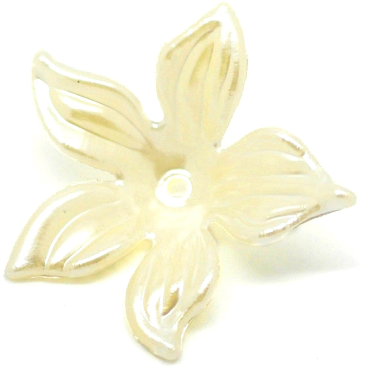 20 Flower Bead Caps/Spacer Beads - Ivory - 28mm Bead Caps Julz Beads 