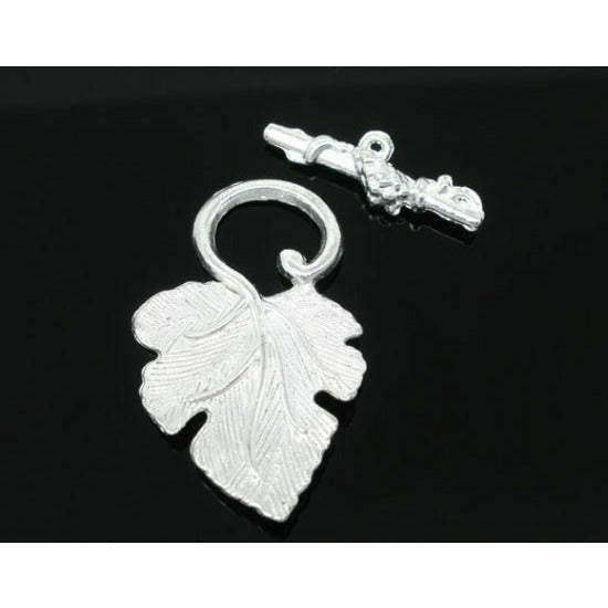 20 Grape Vine Toggle Clasp - Silver Plated - 37mm x 23mm Findings Julz Beads 