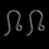 20 Plastic Earring Hooks - Clear - 17mm x 8mm Julz Beads 