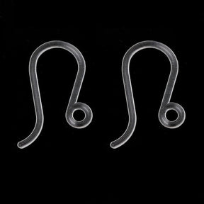20 Plastic Earring Hooks - Clear - 17mm x 8mm Julz Beads 