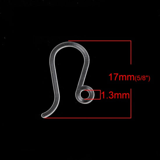 20 Plastic Earring Hooks - Clear - 17mm x 8mm Julz Beads 