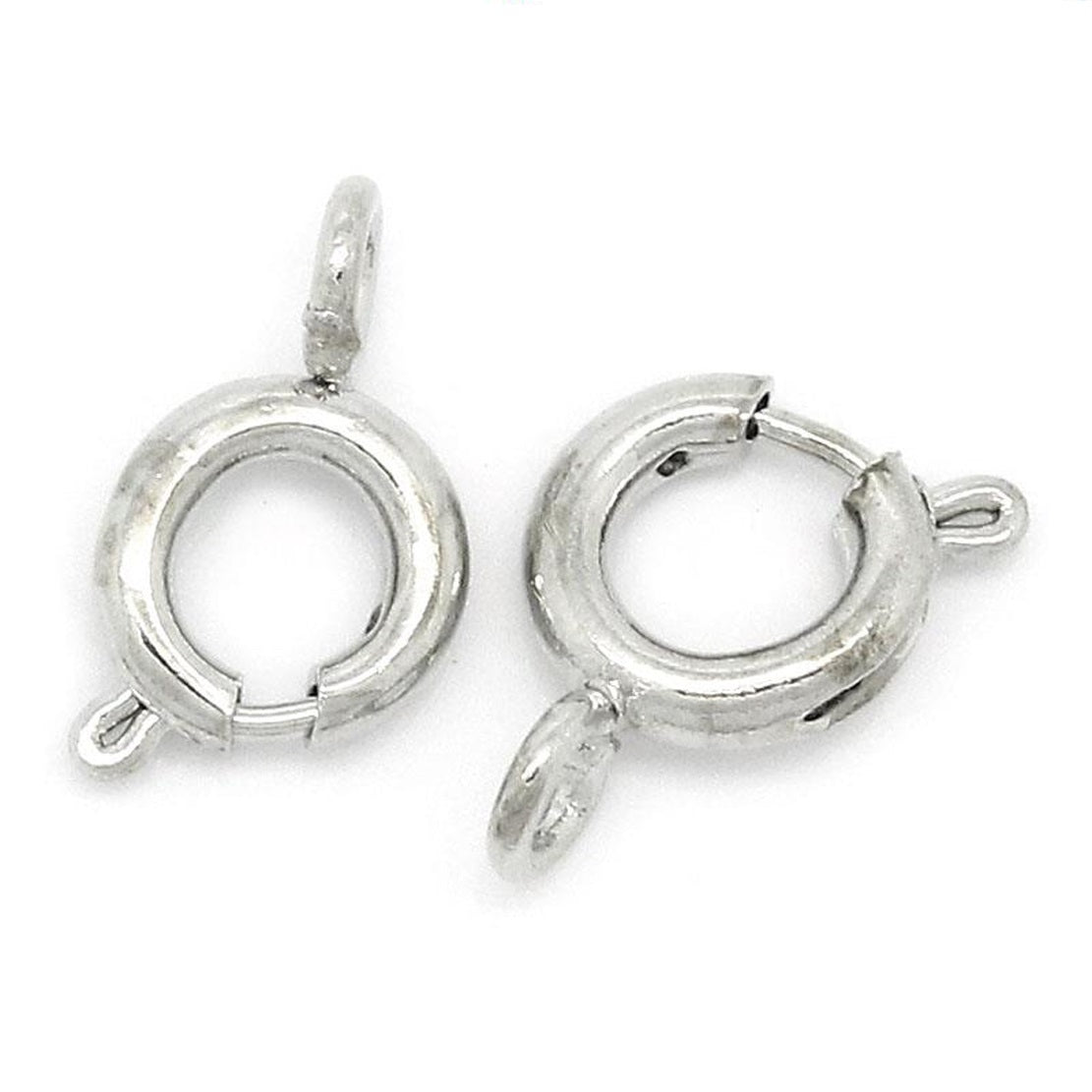 20 Spring Ring Clasp - Antique Silver Tone - 7mm x 9mm Clasps Julz Beads 