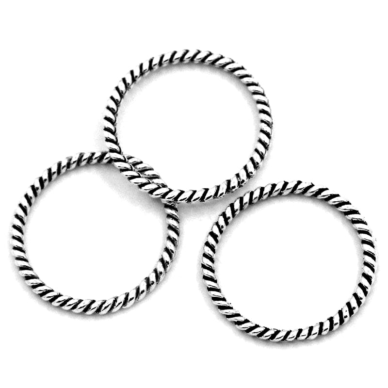 40 Pieces 12mm Soldered Closed Jump Rings Twisted Ring Sterling