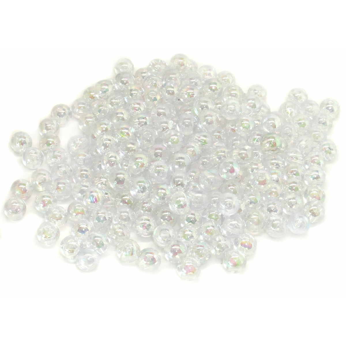 200 Clear Crackle Acrylic AB Coated - 8mm Acrylic Julz Beads 