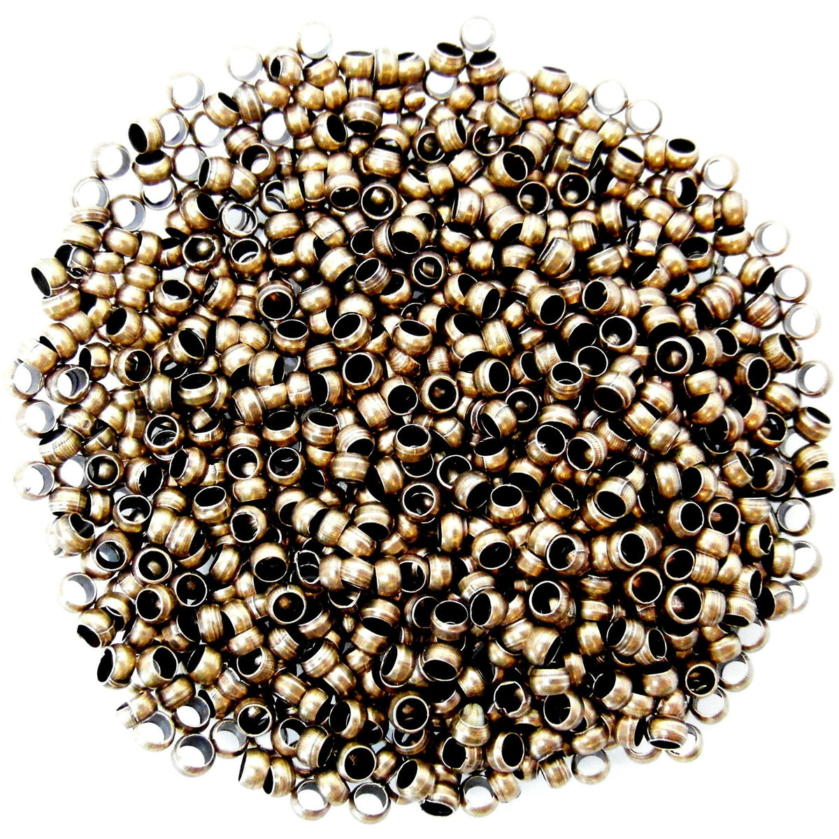 200 Crimp Beads - Antique Bronze Tone - 2mm Crimp Beads & Covers Julz Beads 