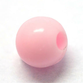 200 Pink Opaque Acrylic Round Beads - 6mm x 5.5mm Acrylic Julz Beads 