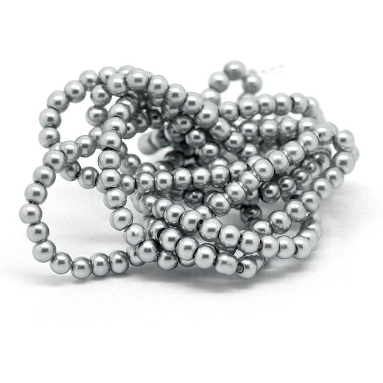  Mandala Crafts Faux Silver Pearl Beads Garland - 4mm