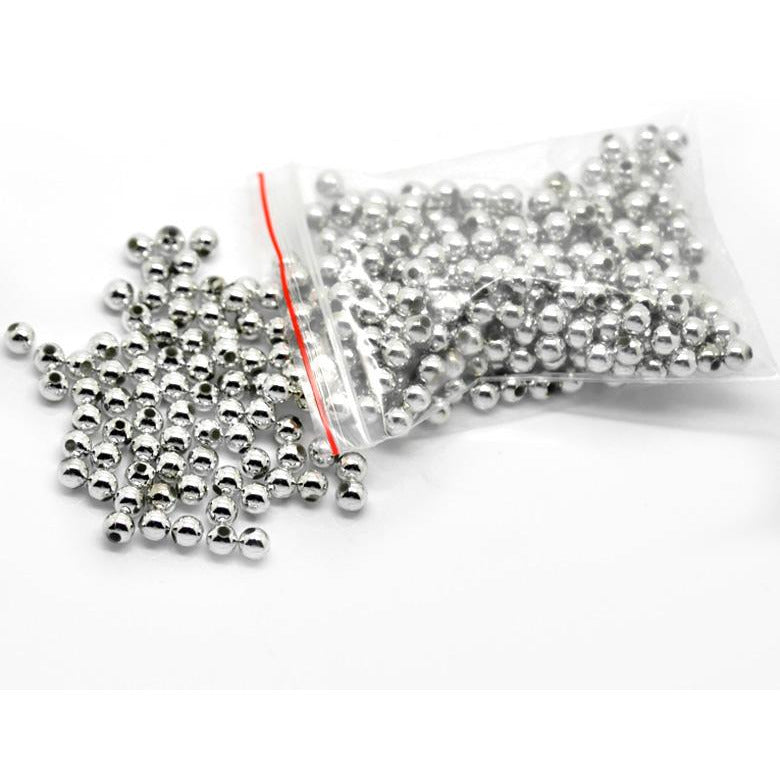 200 Silver Metallic Coloured Acrylic - 5mm Acrylic Julz Beads 