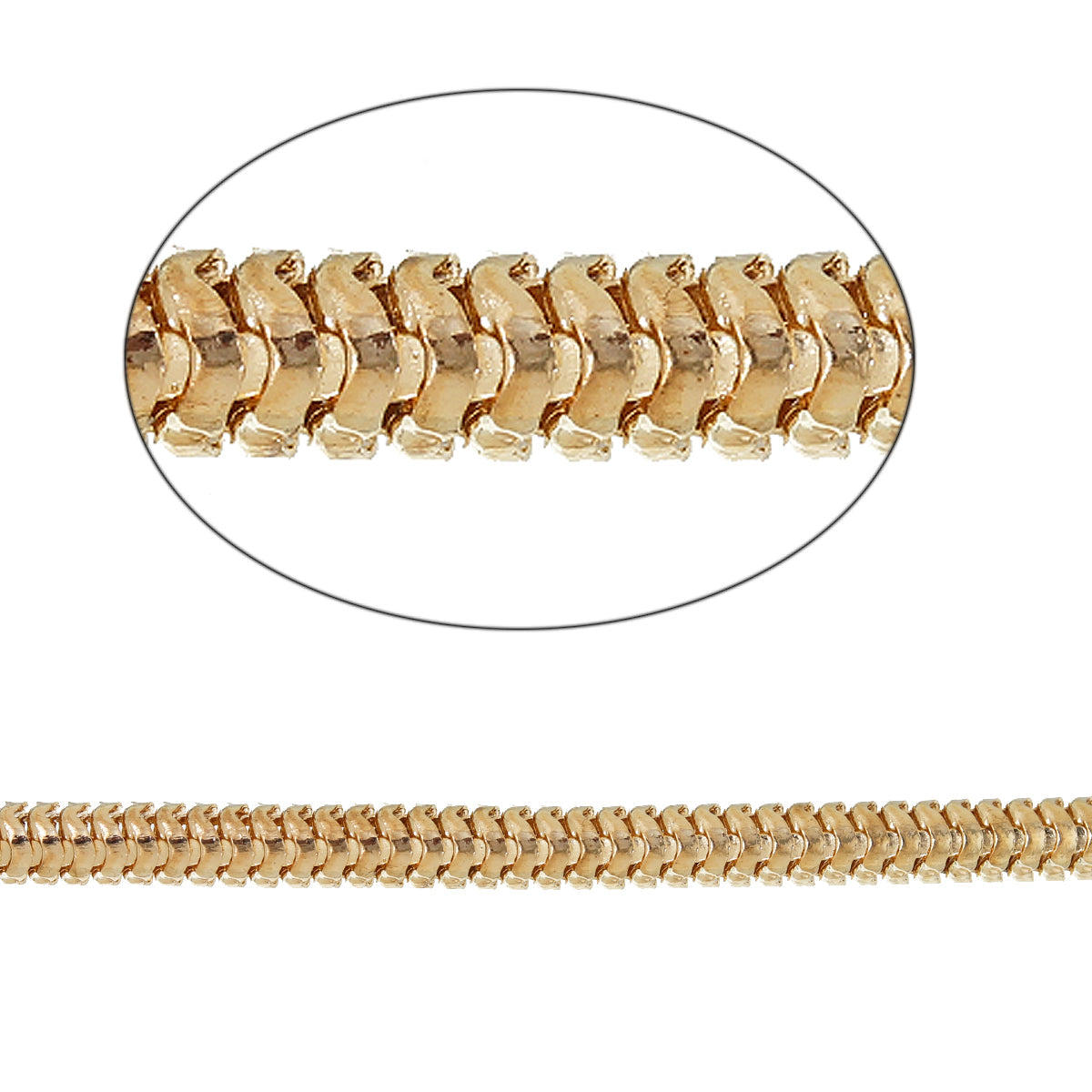 2M Snake Chain - Gold Plated Chains Julz Beads 