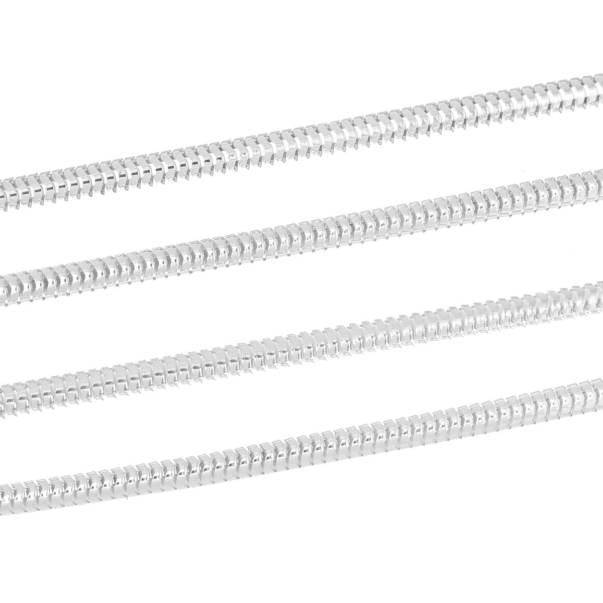 2M Snake Chain - Silver Plated - 3.2mm Dia Charms Julz Beads 