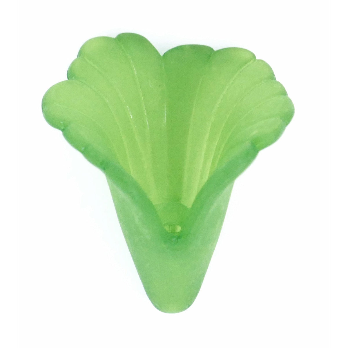 30 Green Large Flower Beads - Frosted Acrylic - 19x17mm Bead Caps Julz Beads 