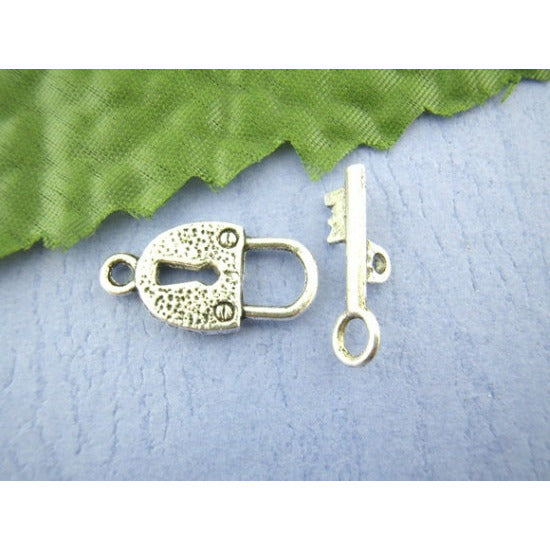 30 Lock & Key Toggle Clasp - 21mm x 11mm Clasps Julz Beads 