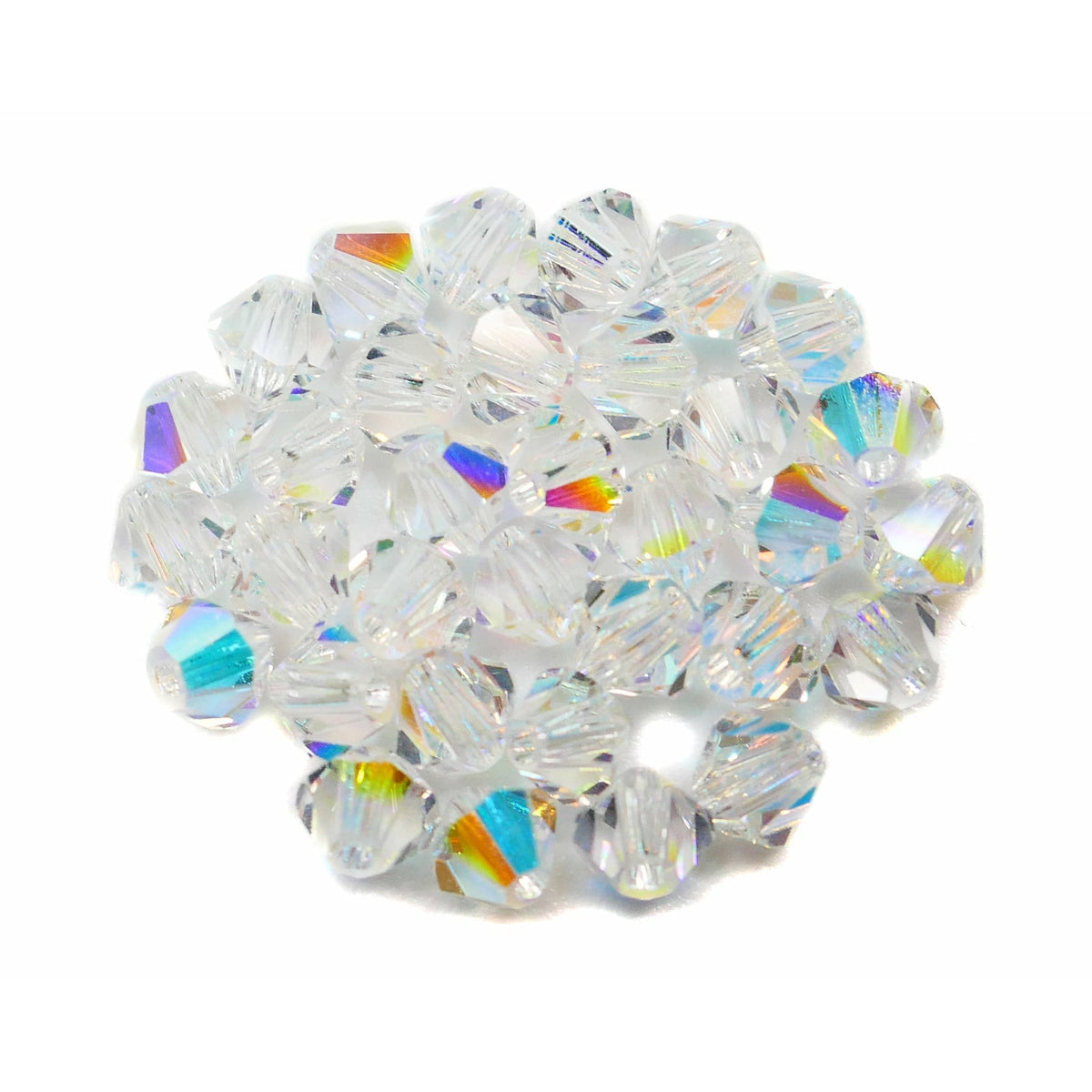 Preciosa Crystal Bicone Beads 4mm WHITE OPAL GLITTER (Pack of 40)