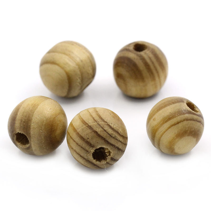 30 Wood Burly Natural Beads - 16mm Wood Julz Beads 