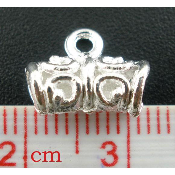 40 Pendant Bails - Scroll Pattern - Silver Plated - 11mm x 5mm Pendant Bails Julz Beads 