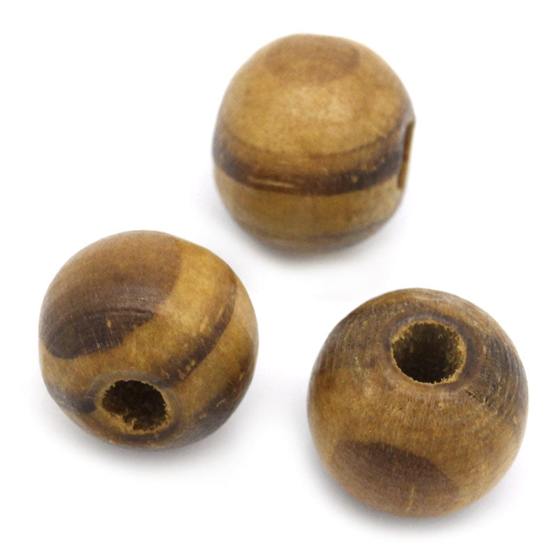 40 Wood Burly Natural Beads - 10mm Wood Julz Beads 