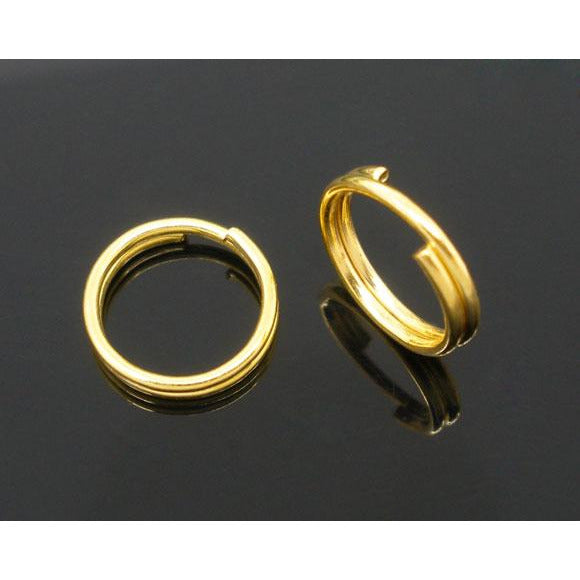400 Split Rings - 8mm - Gold Plated - Double Open Jump Rings Jump Rings Julz Beads 