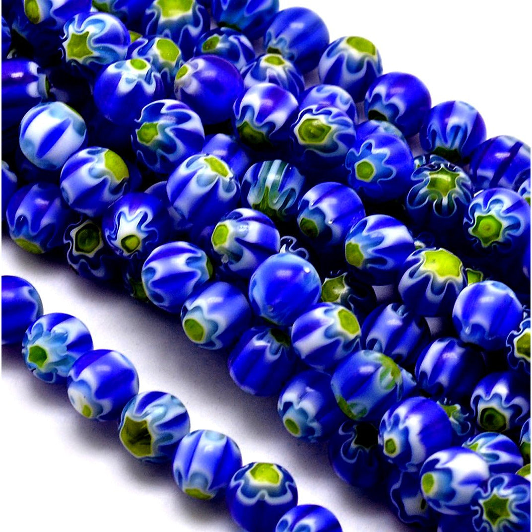 Blue Millefiori Puffy Heart Beads – Estate Beads & Jewelry