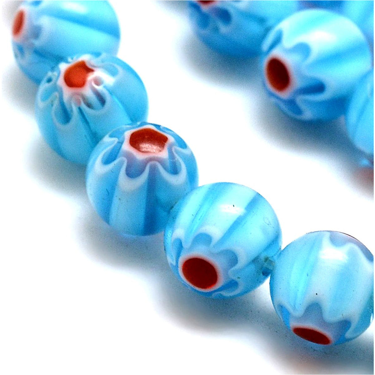 Blue Millefiori Puffy Heart Beads – Estate Beads & Jewelry