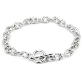 Cable Chain Bracelets - Antique Silver Tone - 20cm Long - Pack of