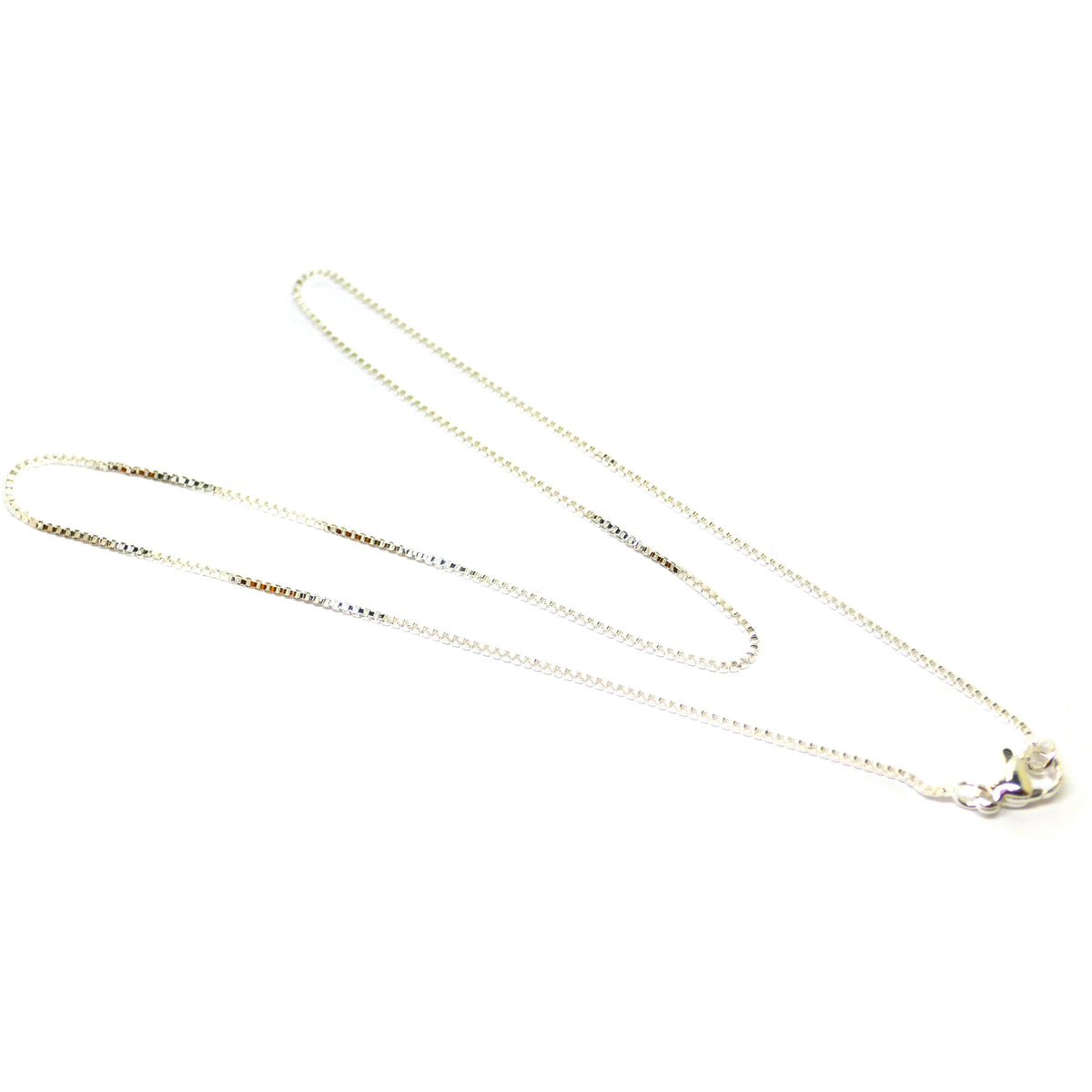 5 Brass Box Chain Necklace (40m) - Silver Plated Julz Beads 