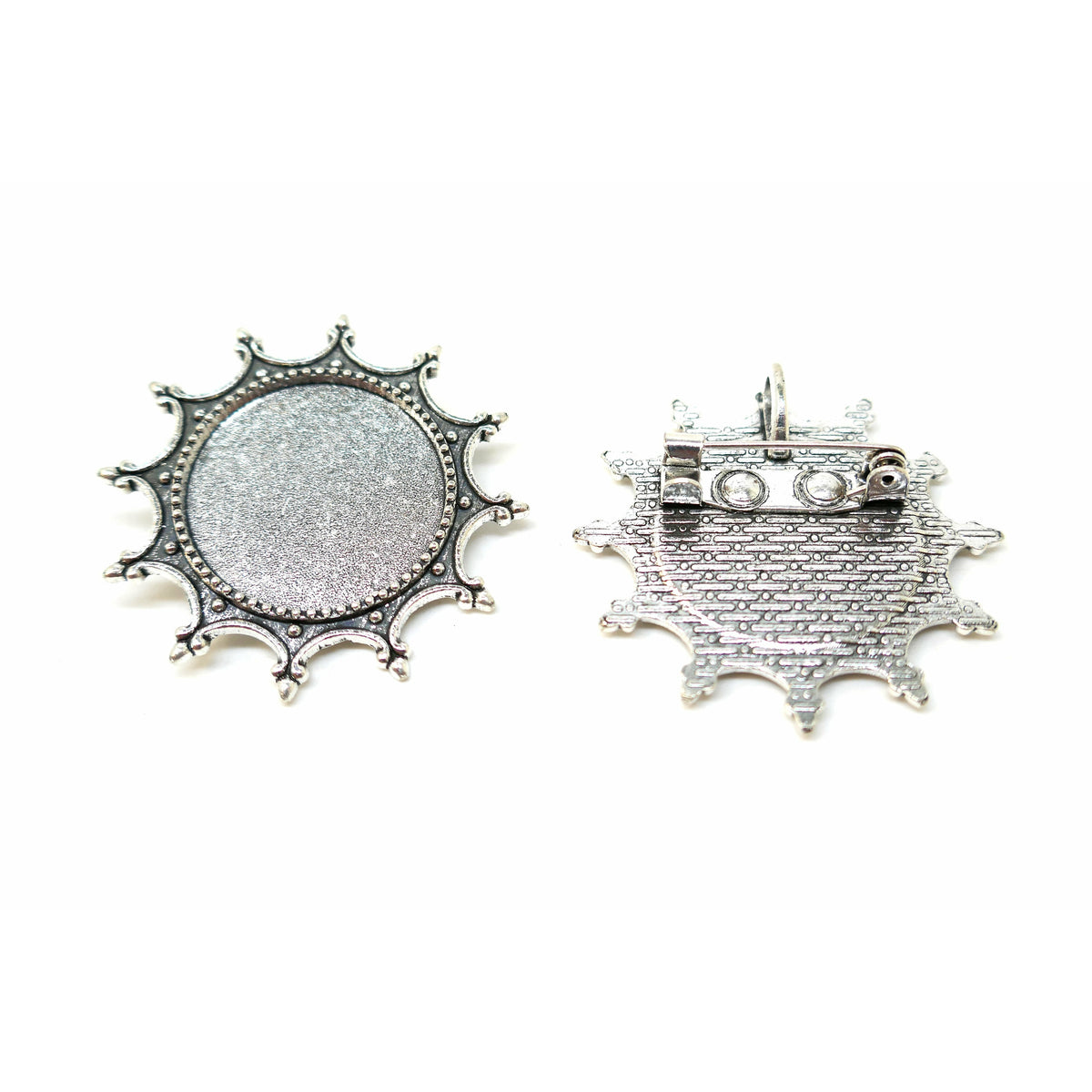 5 Cabochon Setting Brooches - 34mm Julz Beads 
