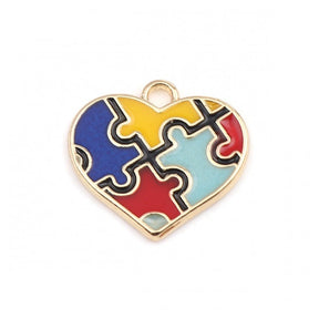 5 Heart Jigsaw Charms - 20mmx19mm Julz Beads 