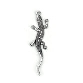 5 Lizard Gecko Charm - Silver Tone - 54mm x 15mm Charms Julz Beads 