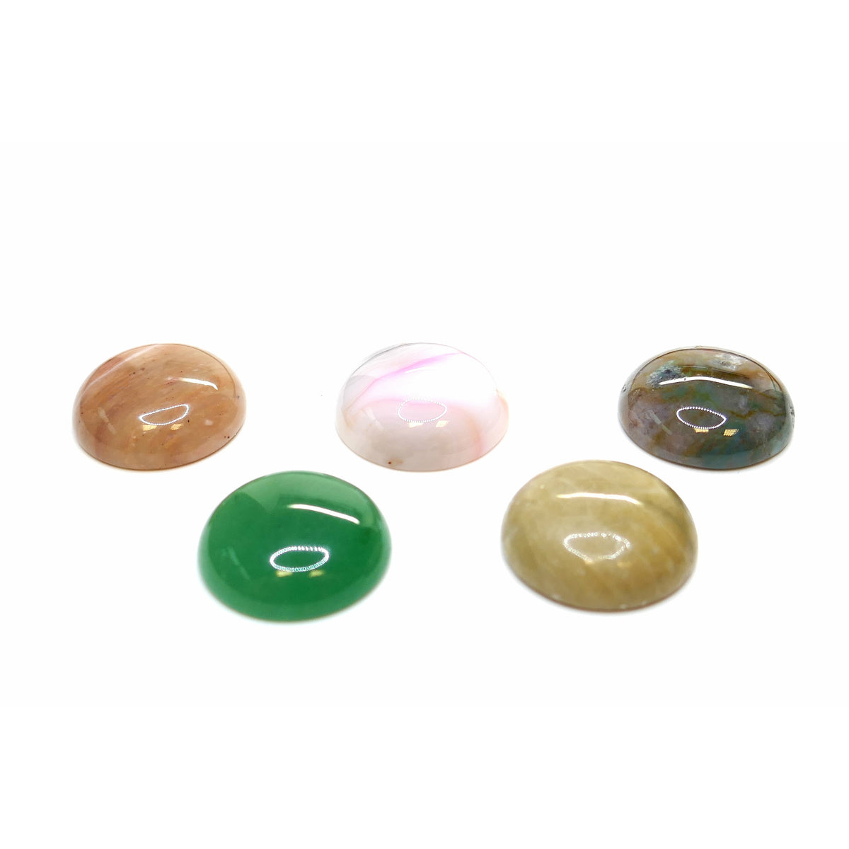 5 Natural Gemstone Cabochons - 20mm - Random Mix Cabochons Julz Beads 