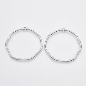 5 Round Irregular Shaped Bezel Pendants - 42mm Julz Beads 