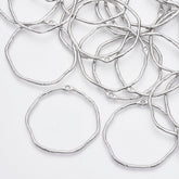 5 Round Irregular Shaped Bezel Pendants - 42mm Julz Beads 