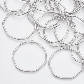 5 Round Irregular Shaped Bezel Pendants - 42mm Julz Beads 