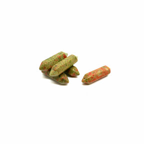 5 Unakite Bullets - Faceted Double Terminated Gemstone - 30mm x 9mm Gemstone Julz Beads 