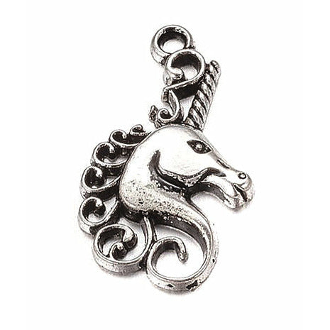 5 Unicorn Charms - Silver Tone - 26mm x 15mm Charms Julz Beads 