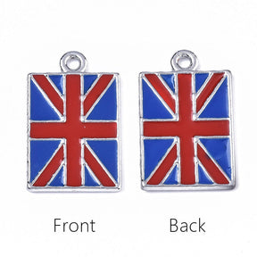 5 Union Jack Charms - English Flag - 29mm x 18mm Charms Julz Beads 