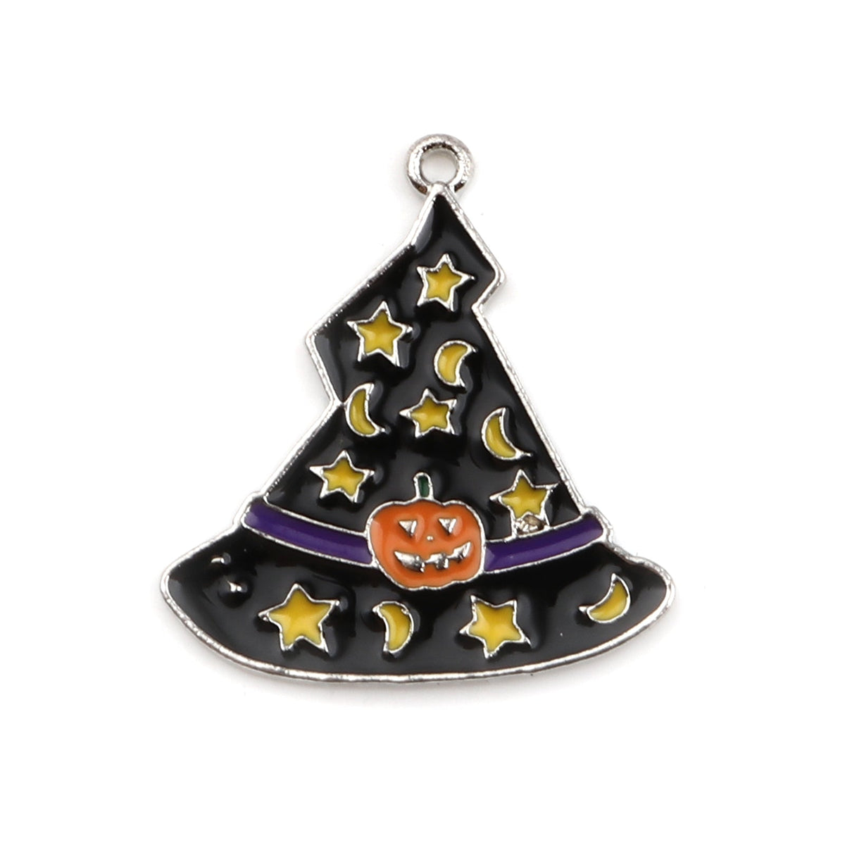10pcs Cute Unique Witch Hat Charms Pendant Alloy Halloween Charms Antique  Silver Wizard Hat Beads Accessories For DIY Jewelry Making Finding Crafts Ea