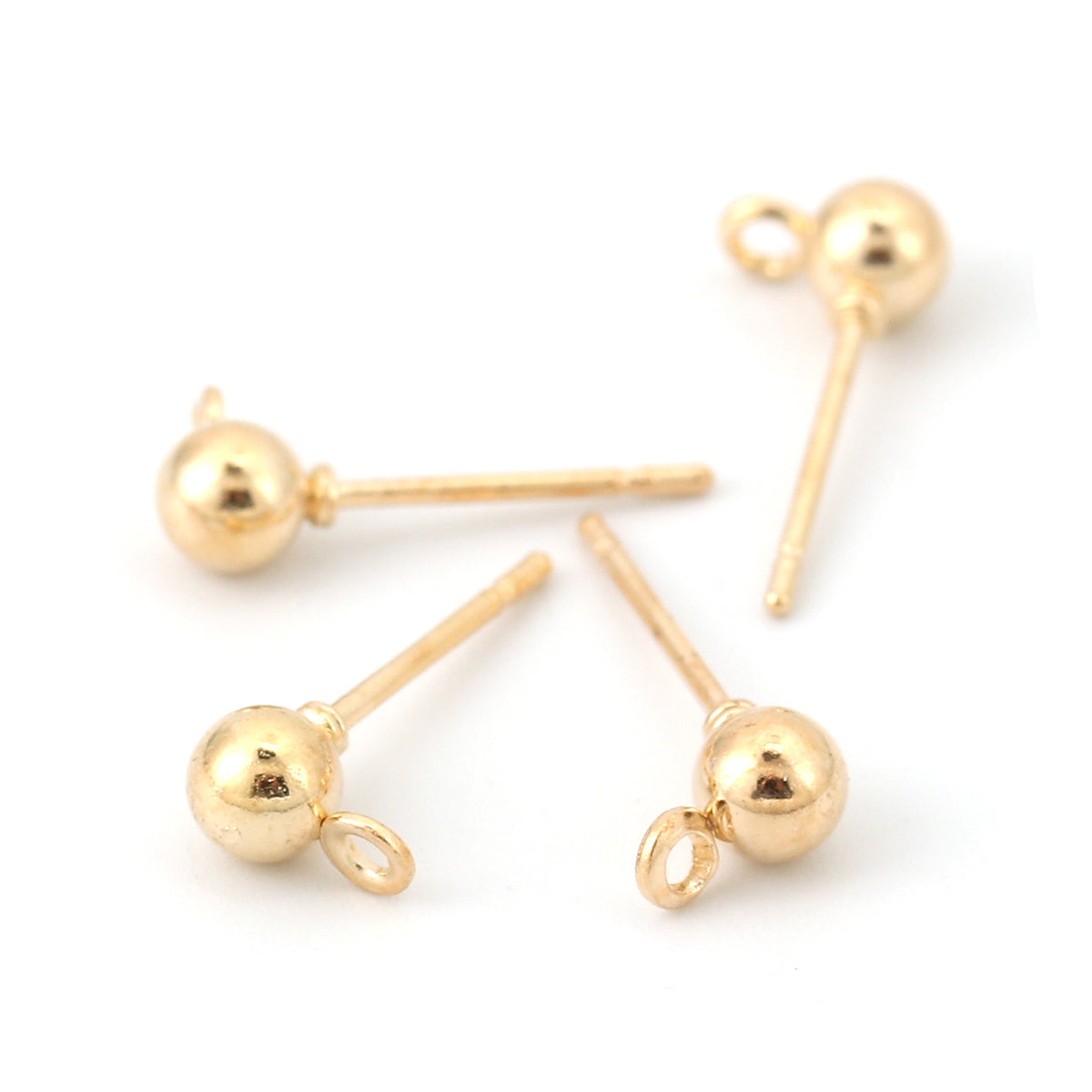 6mm Gold-Filled Earring Post Ball w/ Ring