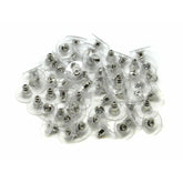 50 Earring Backs Stoppers Ear Nuts - Silver Tone & Plastic - 11mm x 6mm Earring Blanks Julz Beads 