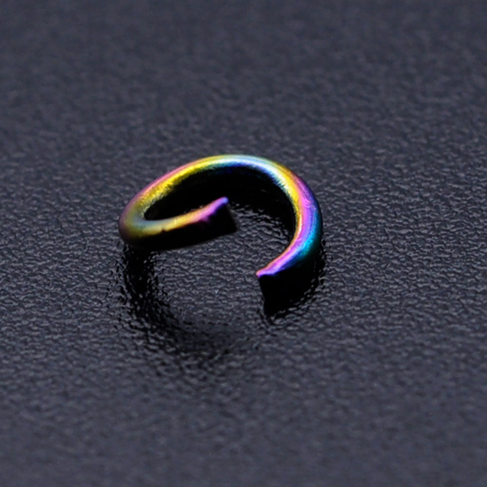 50 Open Stainless Steel Jump Rings 5mm dia Rainbow Effect