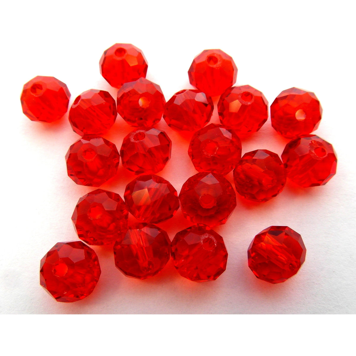 Sparkly Red Crystal Rondelle Glass Beads - (8mmX6mm) - Australia Online  Beads