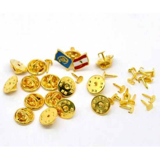50 Tie-Tac Lapel Pins - Gold Plated - 4mm Dia - 8mm Long Cufflink/Tie Tac Blanks Julz Beads 