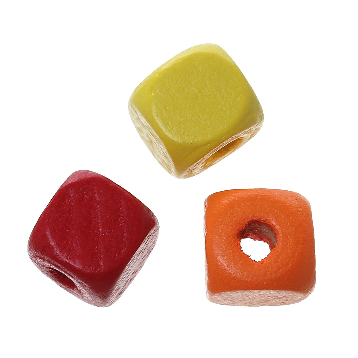 50 Wooden Cube Beads Mix - 10mm Wood Julz Beads 