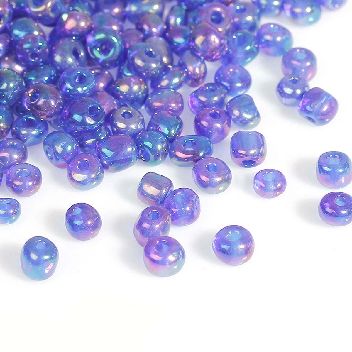 50g Blue/Violet AB Seed Beads - 2mm Seed Julz Beads 