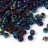 50g Purple/Black AB Seed Beads - 2mm Seed Julz Beads 