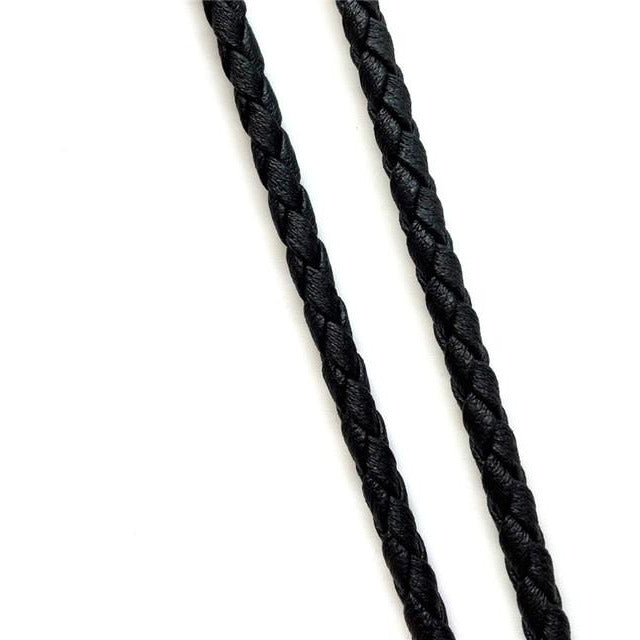 30 FT 3 MM Imitation Black Braided Leather Cord