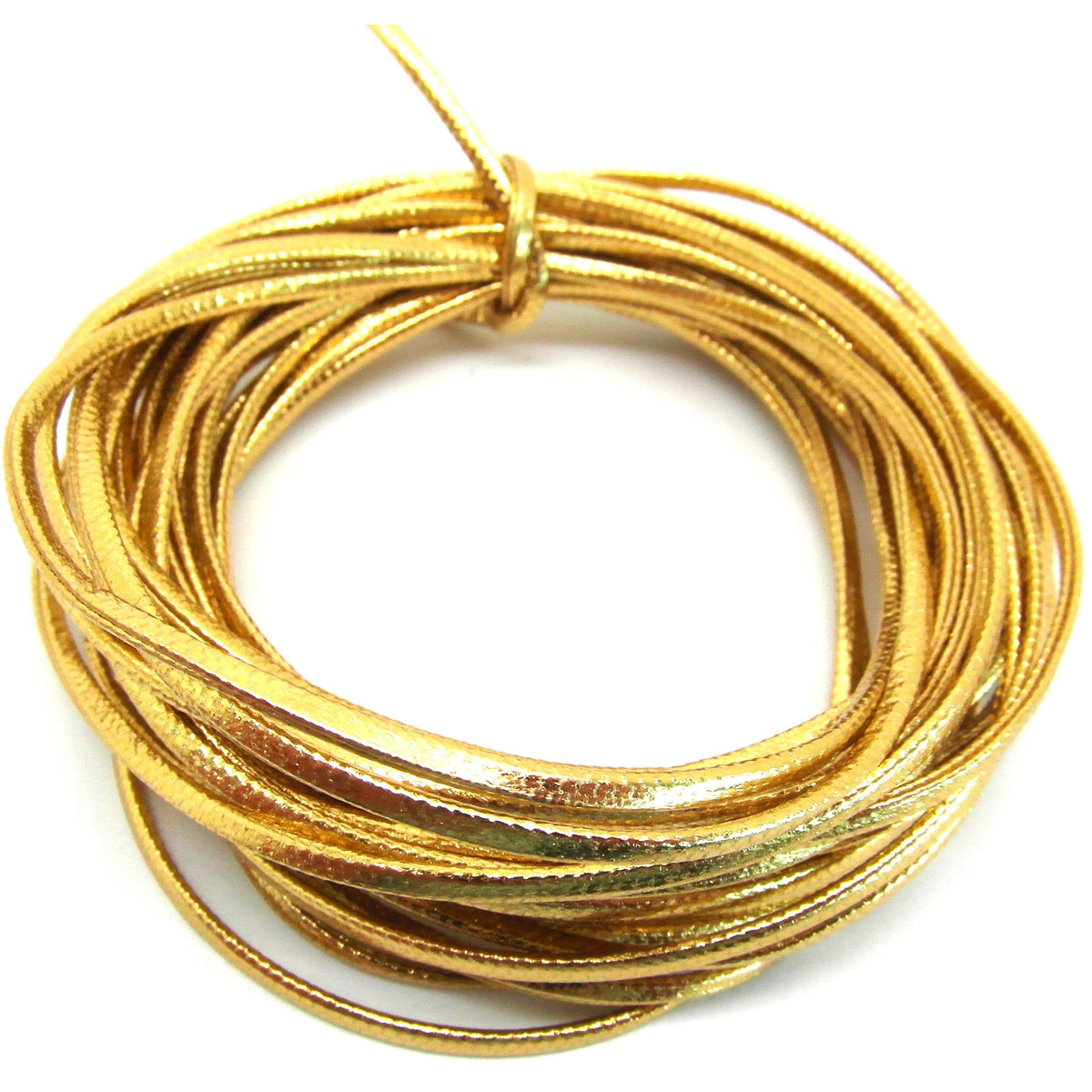 5m PU Flat Cord - Metallic Gold - 2mm x 1mm Cords Julz Beads 